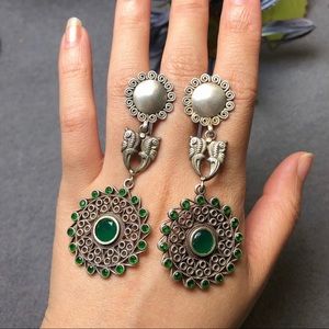 ‼️Clearance‼️ Sterling silver green onyx earring